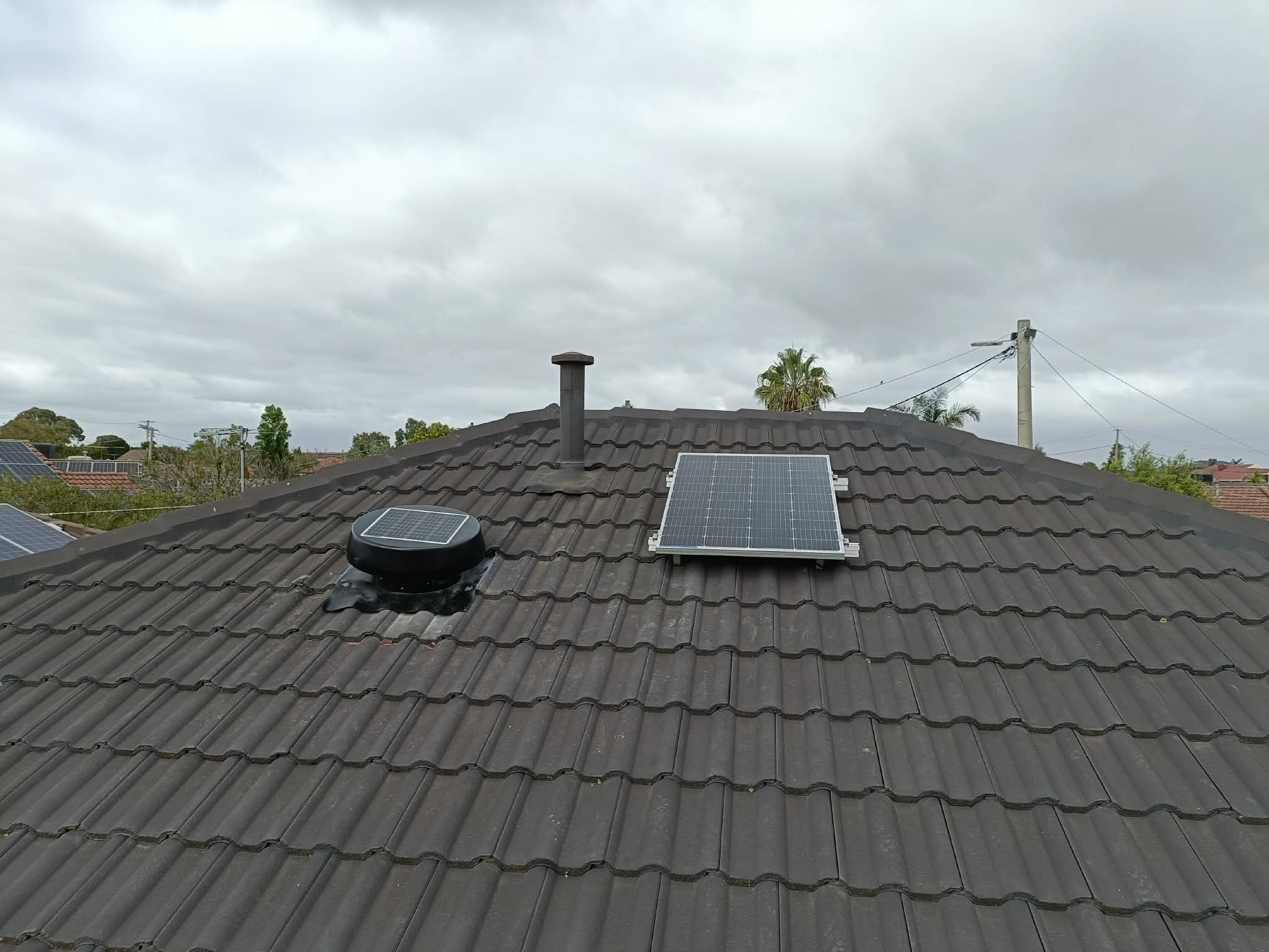 Solar panel on roof